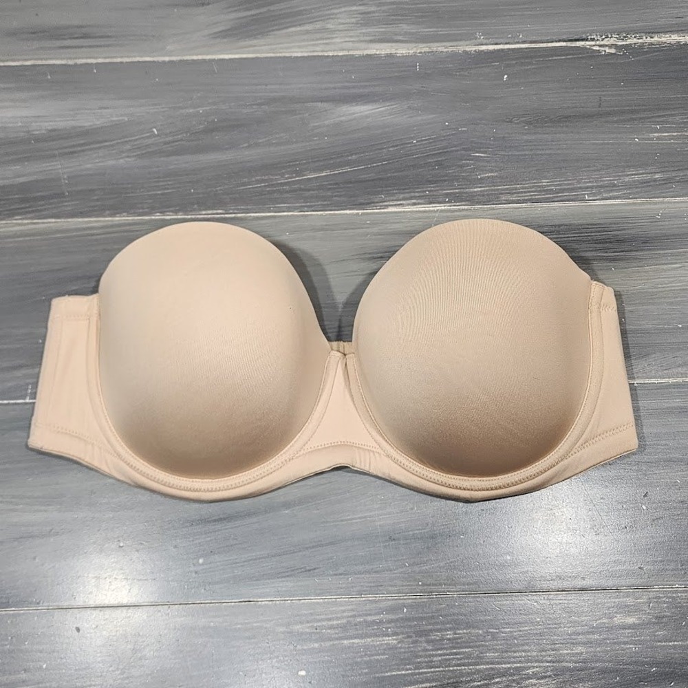 Wacoal Bra 42D Red Carpet‎ Full Figure Underwire Strapless Bra 854119 Beige